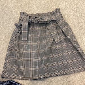 LA Hearts Grey Plaid Mini Skirt